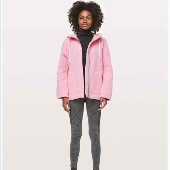 NWT Lululemon So Sherpa Hooded Jacket PINK Sz4